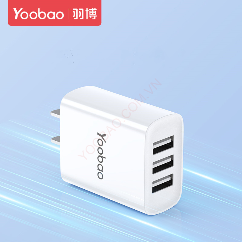 Adapter sạc 3 cổng Yoobao YAD-C002B chính hãng