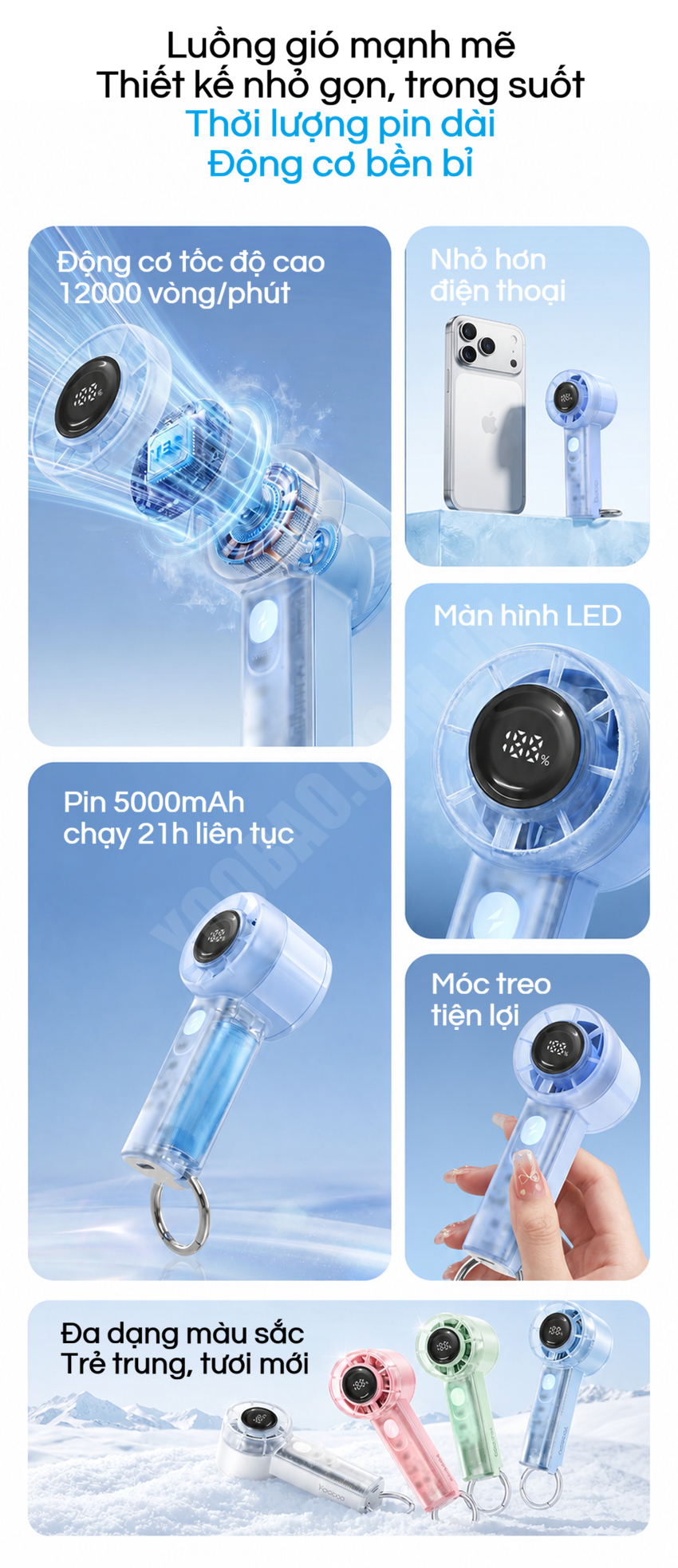 Quạt mini cầm tay Yoobao F5