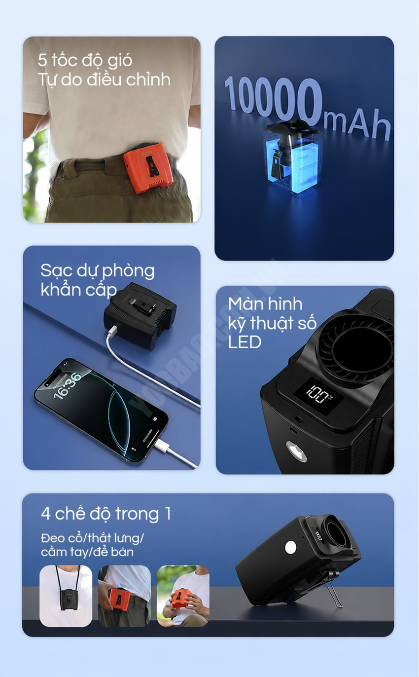 Quạt đeo thắt lưng Yoobao Y1