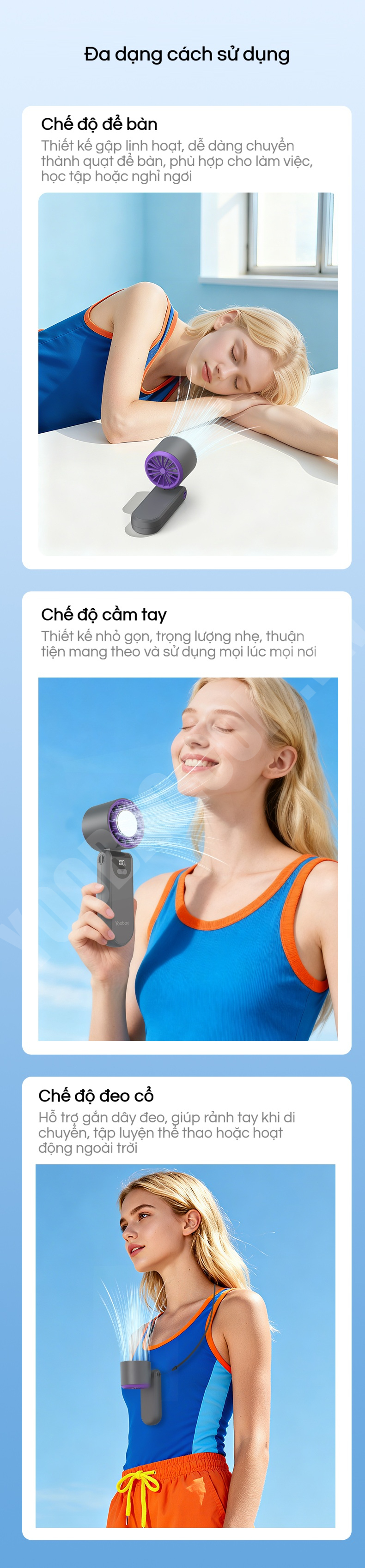 Quạt mini cầm tay Yoobao G2